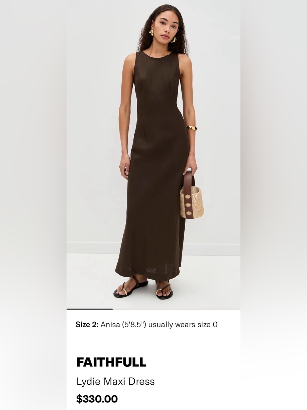 Women's Brown Maxi dress - Elegant Long